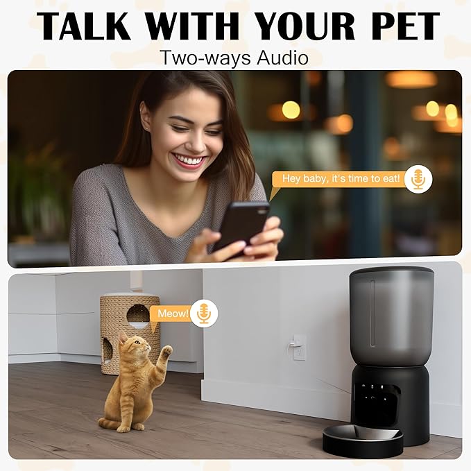 Automatic Cat Feeder with 2K Camera: Cat Food Dispenser with 6L Capacity - Image 4