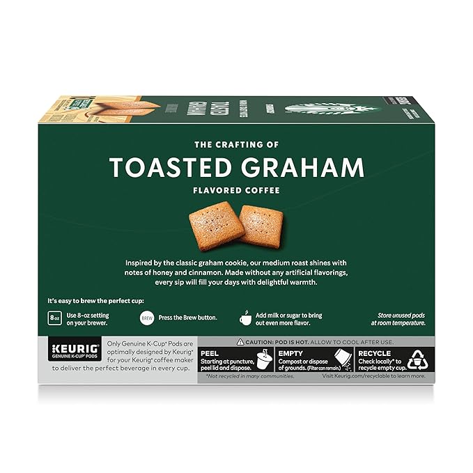 Starbucks K-Cup Coffee Pods, Flavored Hot or Iced Coffee, Toasted Graham - Image 9