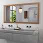 Amorho Bathroom Mirror, 60 X30 Inch Wall Mirror, Walnut Wood Grain Metal Framed by Amorho
