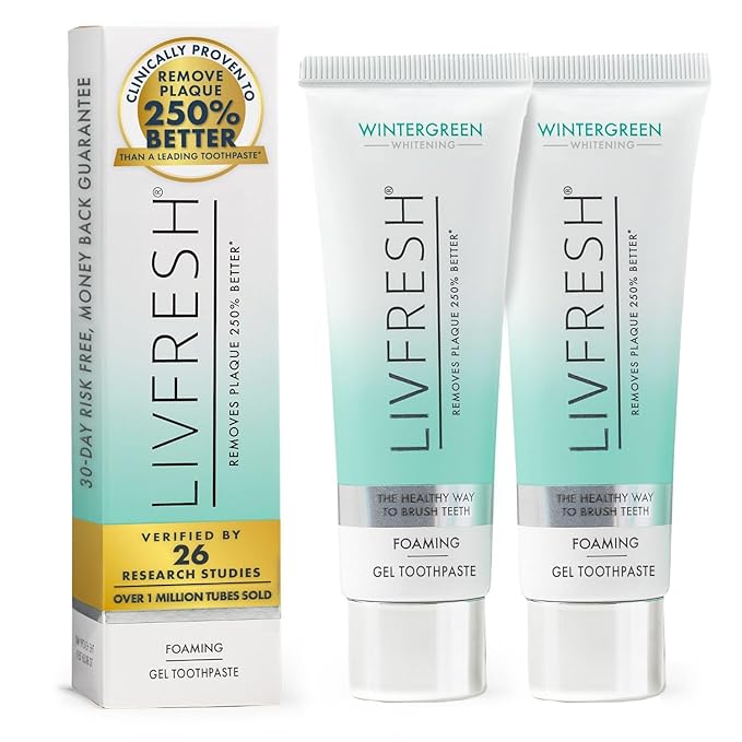 LIVFRESH Toothpaste Gel, Clinically Proven to Remove Plaque 250% Better by LIVFRESH