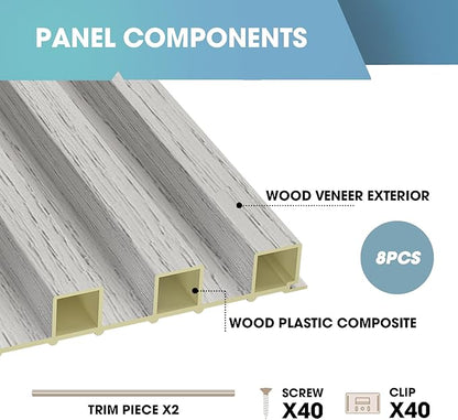 OUZUGIE WPC Acoustic Slat Wall Paneling, Living Room, TV Background, Study Room - Image 4