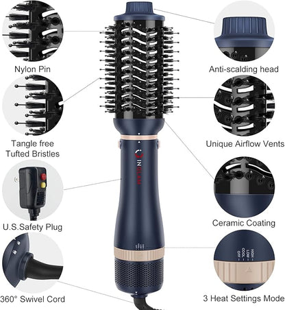 Hair Dryer Brush Set, IG INGLAM 4 in 1 Blowout Brush, Negative Ion Detachable - Image 7