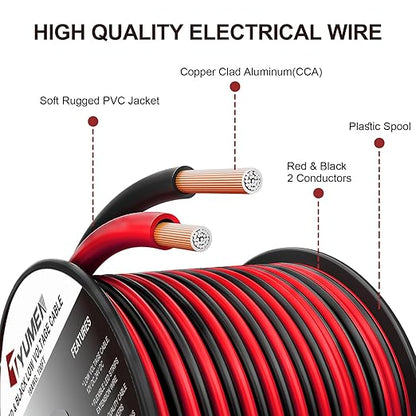 12 Gauge Wire 50FT, 12 AWG Red Black Hookup Electrical Wire LED Strips - Image 2