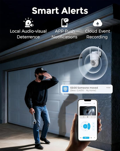 Devo Solar Security Camera Wireless Outdoor, 2.3K HD 360° PTZ Color Night Vision - Image 5