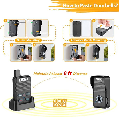 Wireless Doorbell, Full Duplex Doorbell Wireless, 1000ft Long Range, Hands-Free - Image 8