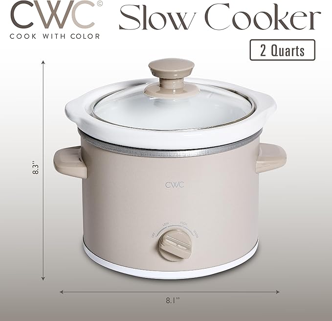 COOK WITH COLOR 2QT Mini Electric Round Slow Cooker - Image 2
