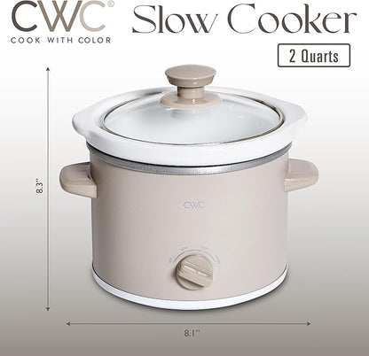 COOK WITH COLOR 2QT Mini Electric Round Slow Cooker - Image 2