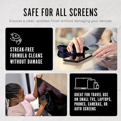 Delete Screen Cleaner Spray Kit, 2 Pack, 2oz Bottle and 2x 6"x6" Microfiber - Image 5