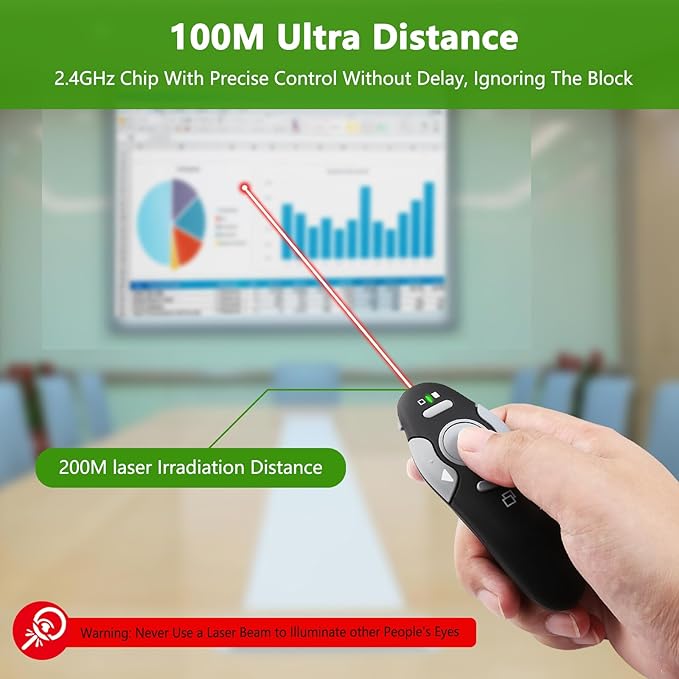 Presentation Clicker Remote, Type C&USB Wireless Presenter, PowerPoint Clicker - Image 6