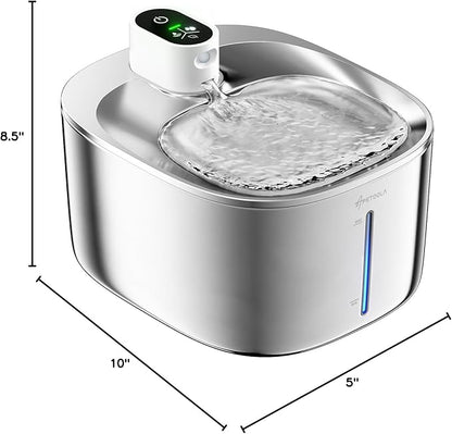 Wireless Cat Water Fountain Stainless Steel, 135floz/4L Battery Operated - Image 10