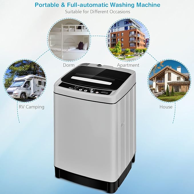 Giantex Full Automatic Washing Machine, 2 in 1 Portable Laundry Washer 1.5Cu.Ft - Image 8