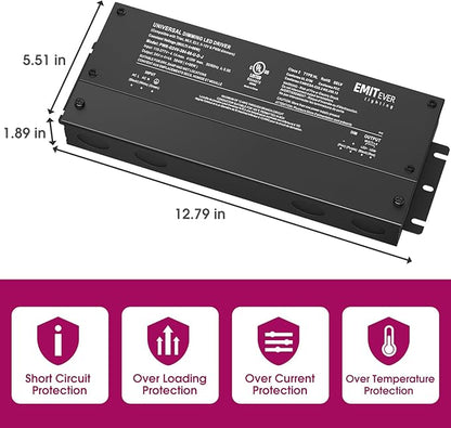 EMITEVER 384W Dimmable LED Driver, 24V 5-in-1 Dimmable Power Supply, 4-Channels - Image 3