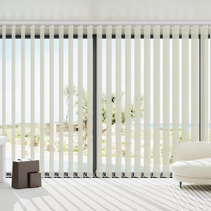 Blindify Motorized Vertical Blinds, Light Filtering Sliding Door Shades - Image 2