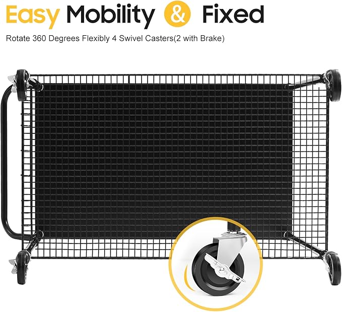 WDT 2-Tier Utility Cart with Wheels, Metal Cart with 1000LBS Capacity, NSF - Image 4