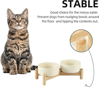 Ceramic 5.1inch Raised Double Bowls Set - Image 6