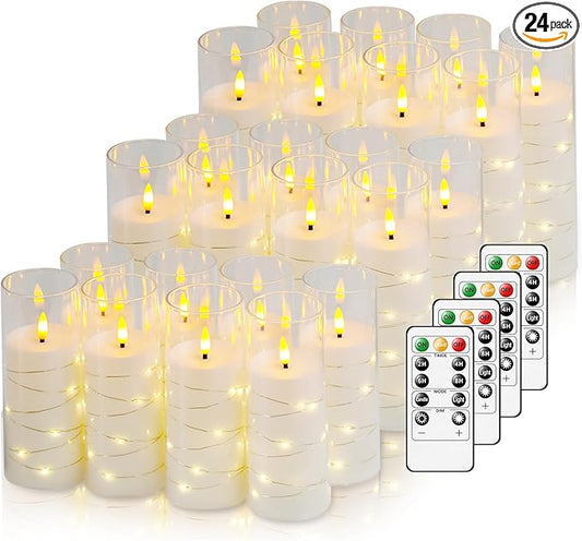 Flickering Flameless LED Candles, Battery Operated Candles 24 Pcs by Nimiko