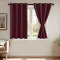 JIUZHEN Burgundy Blackout Curtains by JIUZHEN