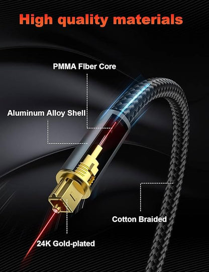 VANAUX Digital Optical Audio Cable Fiber Optic Cable S/PDIF Toslink Cords - Image 7