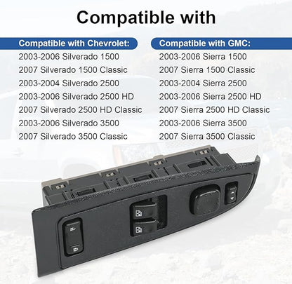 DICMIC Front Driver Side Master Power Window Switch and Door Lock & Black Bezel - Image 3