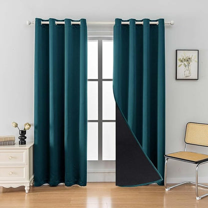 Anytime 100% Blackout Curtain 2 Panels Set, Thermal Insulated Window Drapes by Anytime