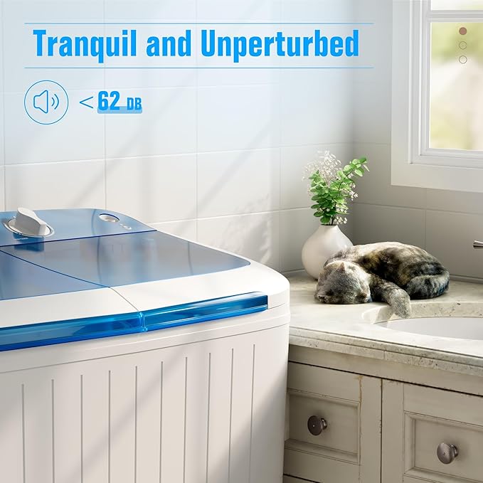 SUNCROWN Portable Washing Machine 16lbs, Compact Twin Tub Semi Automatic Washer - Image 4