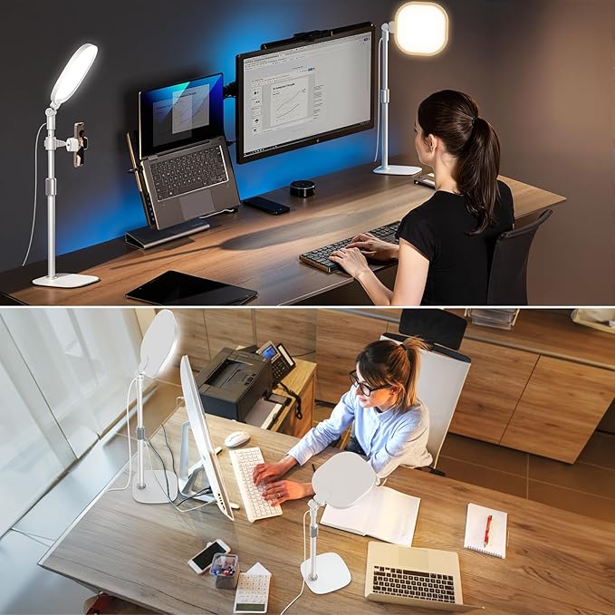 Lighting for Video Calls, 30 Light Modes Video Conference Light, Desk Ring Light - Image 7