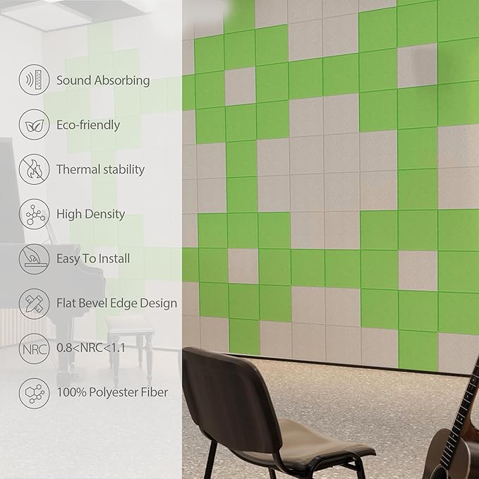Amantech 12 Pack Acoustic Panels Self Adhesive Sound Proof Foam, High Density - Image 5