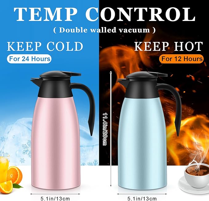 Norme 2 Pcs Thermal Coffee Carafe Insulated Stainless Steel Coffee Carafe - Image 2