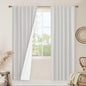 LAMIT 100% Blackout Natural Linen Curtains, 78 Inches Linen Textured Thermal by LAMIT