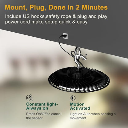 ACOHOOK Smart 250W LED High Bay Light 37500lm Commercial Bay Lights - Image 7