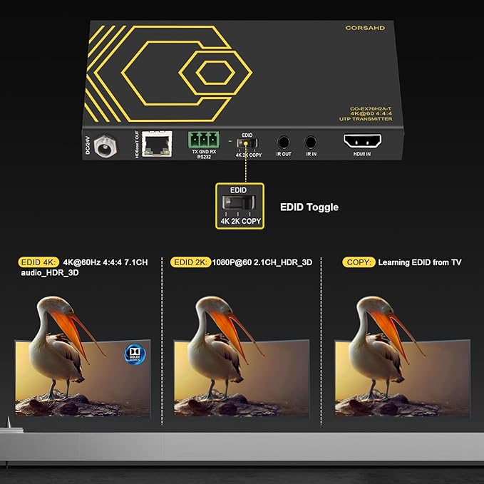 HDMI Extender Over Ethernet 4k 60HZ Uncompressed 18G/BPS Over Single Cat5/6 up - Image 5