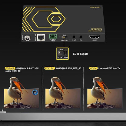 HDMI Extender Over Ethernet 4k 60HZ Uncompressed 18G/BPS Over Single Cat5/6 up - Image 5