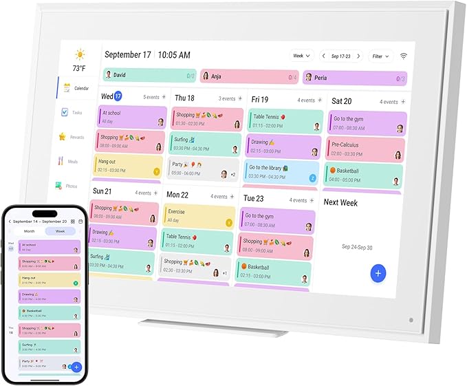 15.6-inch Wall Digital Calendar, Smart WiFi Calendar & Chore Chart, Full HD by LiviNGPAi