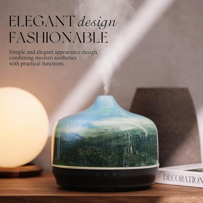Porseme 500ml Glass Essential Oil Diffuser Aromatherapy Ultrasonic Cool Mist - Image 4
