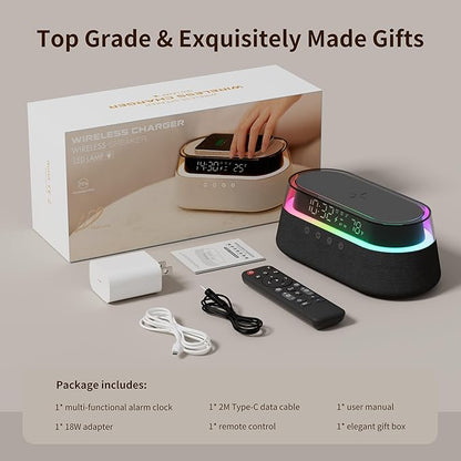 KUANGXIANG 6-in-1 Bluetooth Speaker Alarm Clock - Image 4