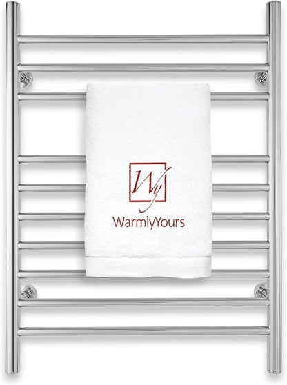 Heated Towel Rack, 10-Bar Wall-Mounted Electric Towel Warmer, Polished by WarmlyYours