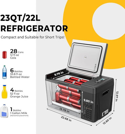 BougeRV 12 Volt Refrigerator 12V Car Fridge 23 Quart Portable Freezer - Image 5