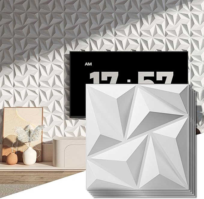 Art3d 3D Wall Panels 100 Pack, 11.8" x 11.8" PVC Wall Panels by Art3d