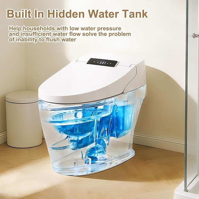 Smart Toilet Bidet with Auto Open Close, One Piece Bidet Toilet with Bidet - Image 8