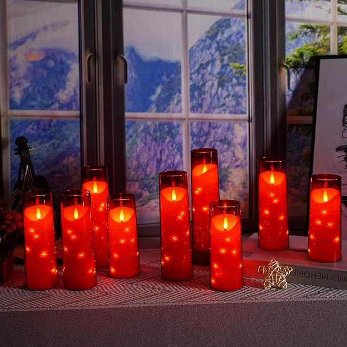 Flameless Candles with Embedded Star String, Battery Operated LED Pillar - Image 5
