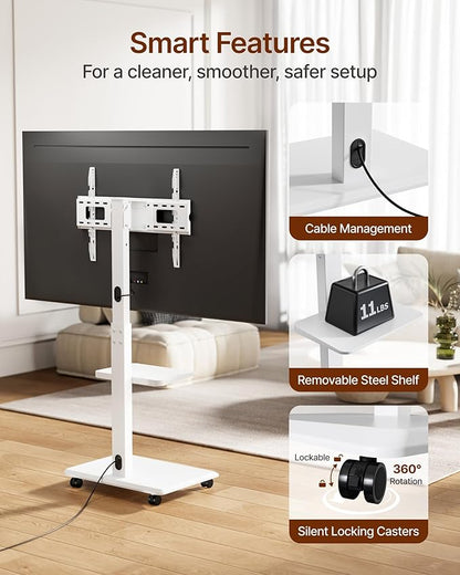 ECOTINY Steel Base Rolling TV Stand - Image 4