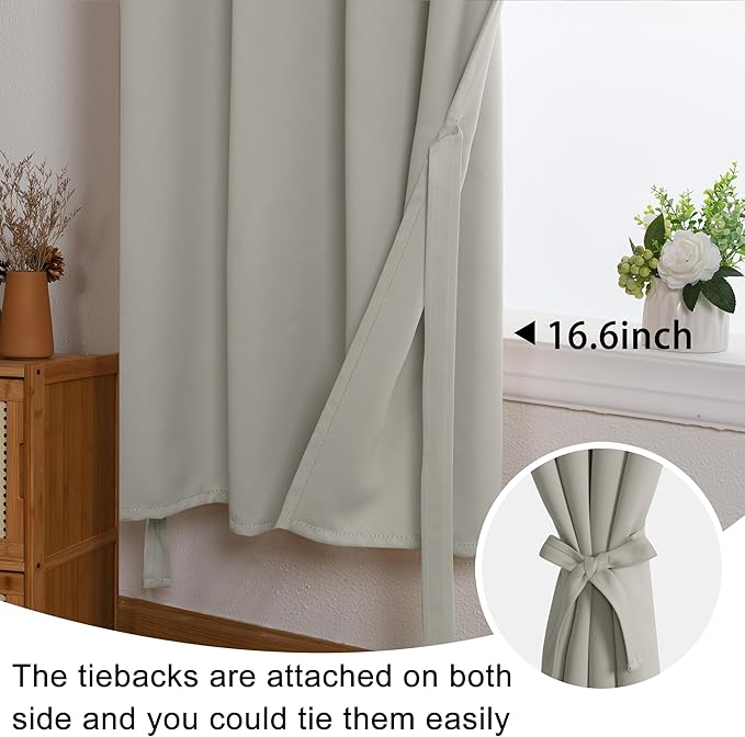 JIUZHEN Silver Grey Blackout Curtains - Image 6