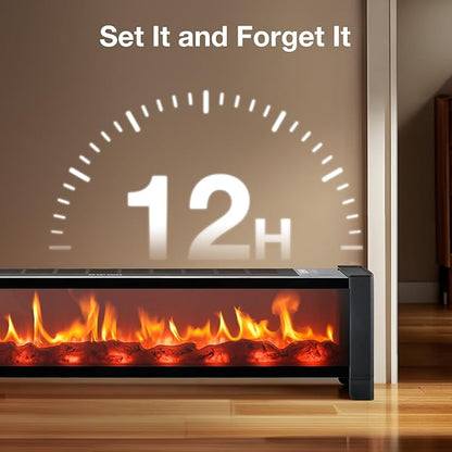 Air Choice 33” Baseboard Heater, 1500W Fireplace Heater - Image 7