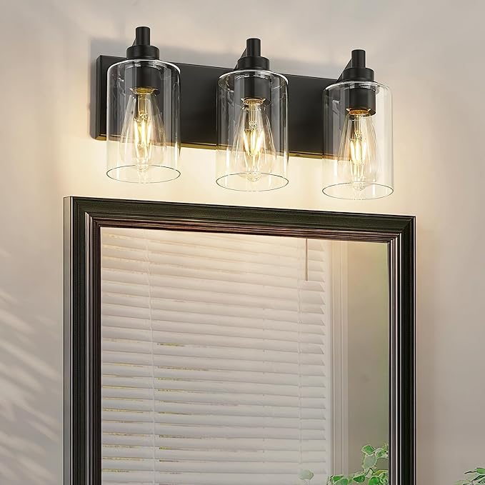 METWET 3-Light Bathroom Light Fixtures, Modern Vanity Lighting Fixtures Over - Image 2