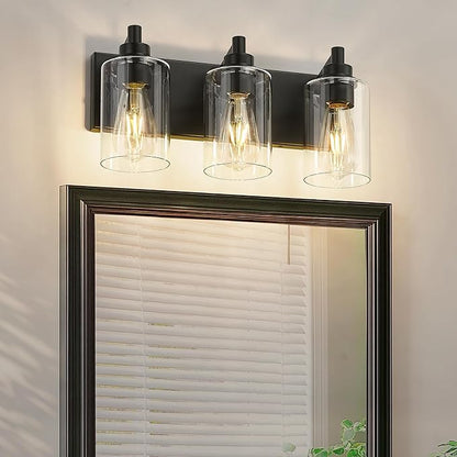 METWET 3-Light Bathroom Light Fixtures, Modern Vanity Lighting Fixtures Over - Image 2