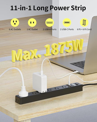 2 Pack Power Strip Surge Protector - Image 2