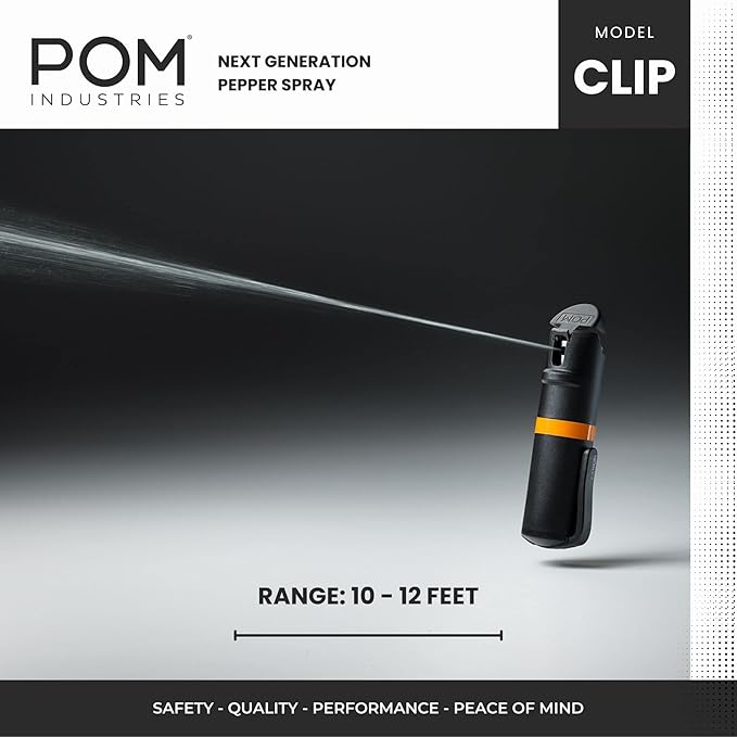 POM Pepper Spray Pocket Clip, Quick Flip Top Safety, Maximum Strength OC Formula - Image 4