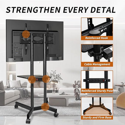 Solid Grace Rolling TV Stand - Image 9