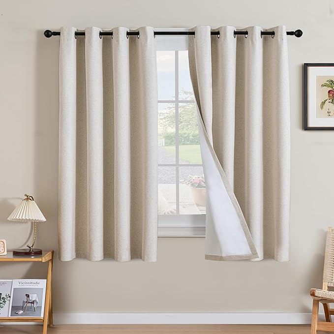 H.VERSAILTEX Linen Curtains 100% Blackout Curtains by HVERSAILTEX