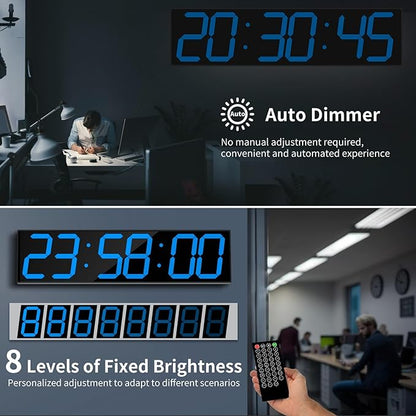 CHKOSDA 28.4''Large Digital Wall Clock, Automic Digital Clock - Image 4